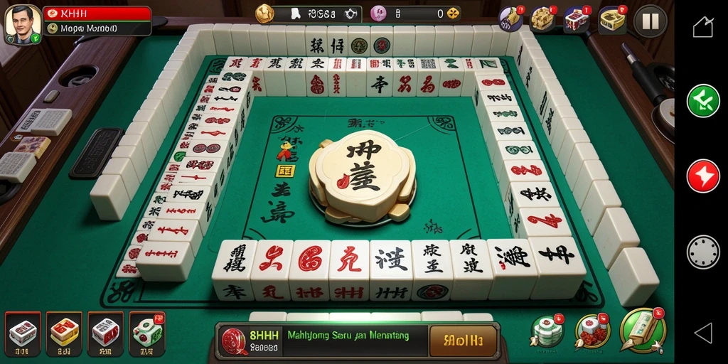 Tampilan gameplay Mahjong yang seru di 8HHH.