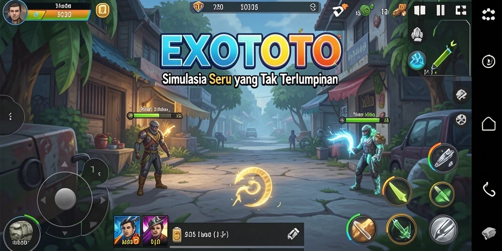 Tampilan gameplay EXOTOTO yang menarik dan imersif.