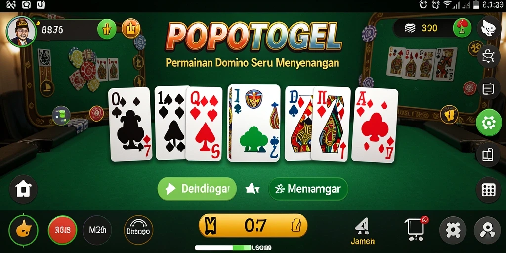 Screenshot gameplay POPOTOGEL menunjukkan keseruan bermain domino.