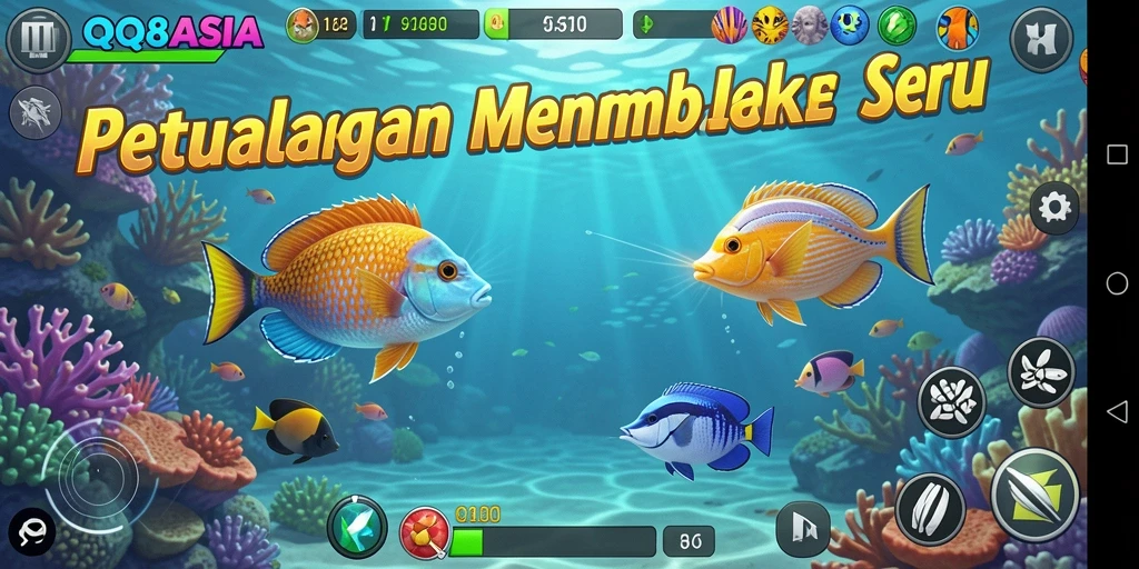 Tampilan gameplay seru dari QQ88ASIA dengan ikan beragam.